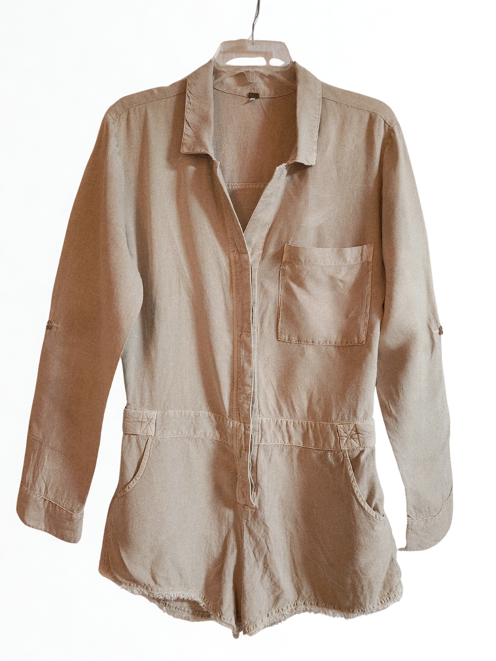 YFB Lightweight Beige Utility Jacket with Drawstring Waist